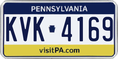 PA license plate KVK4169