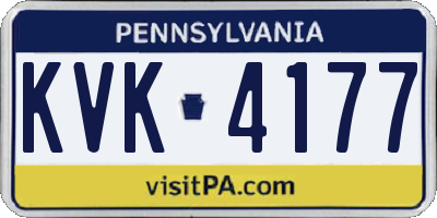 PA license plate KVK4177