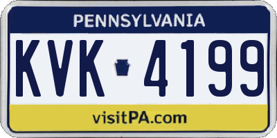 PA license plate KVK4199