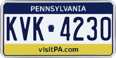 PA license plate KVK4230