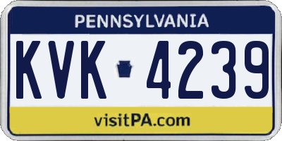 PA license plate KVK4239