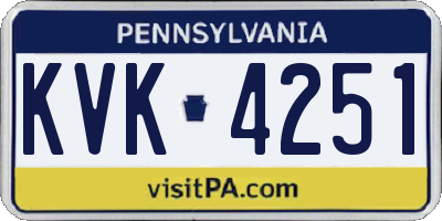 PA license plate KVK4251