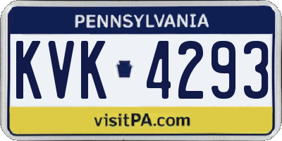 PA license plate KVK4293