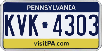 PA license plate KVK4303