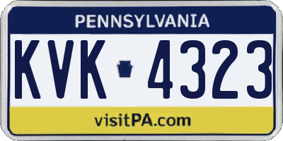 PA license plate KVK4323