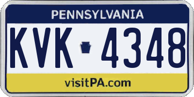 PA license plate KVK4348