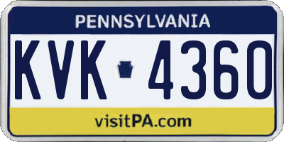 PA license plate KVK4360