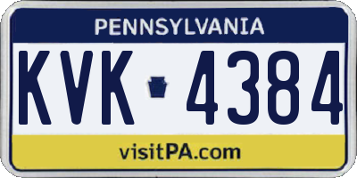 PA license plate KVK4384