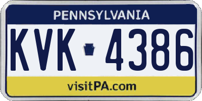 PA license plate KVK4386