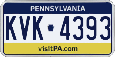 PA license plate KVK4393