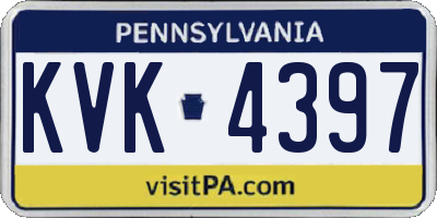 PA license plate KVK4397