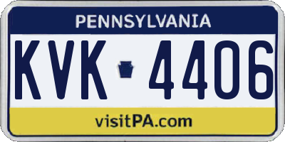 PA license plate KVK4406
