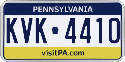 PA license plate KVK4410