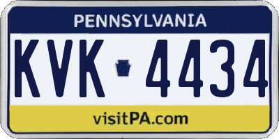 PA license plate KVK4434