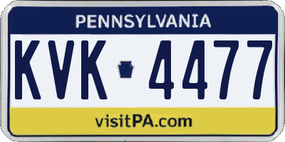 PA license plate KVK4477