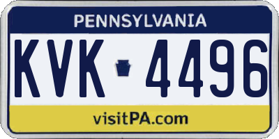 PA license plate KVK4496