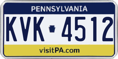 PA license plate KVK4512
