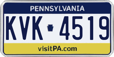 PA license plate KVK4519