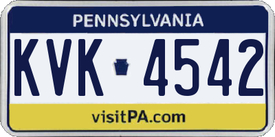 PA license plate KVK4542