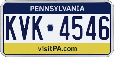 PA license plate KVK4546