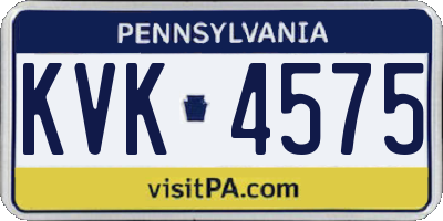 PA license plate KVK4575