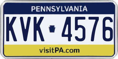 PA license plate KVK4576