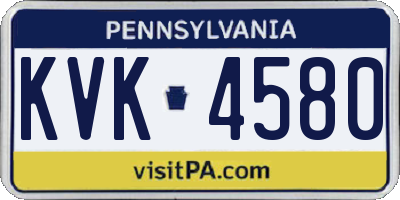 PA license plate KVK4580