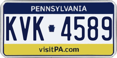 PA license plate KVK4589