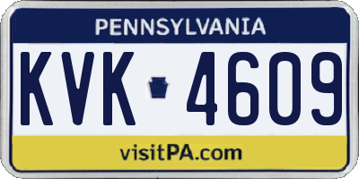 PA license plate KVK4609