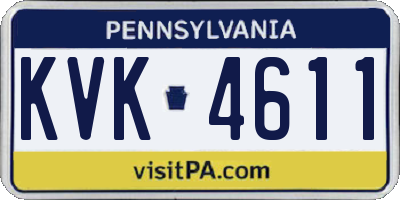 PA license plate KVK4611