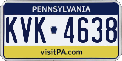 PA license plate KVK4638
