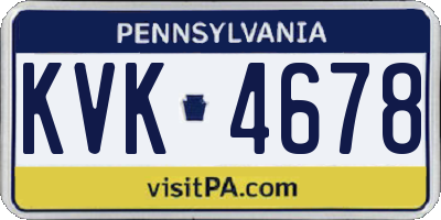 PA license plate KVK4678