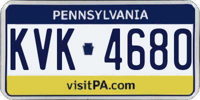 PA license plate KVK4680