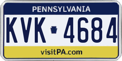 PA license plate KVK4684