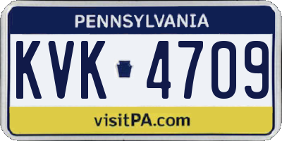 PA license plate KVK4709