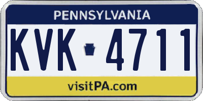 PA license plate KVK4711