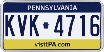 PA license plate KVK4716