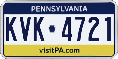 PA license plate KVK4721