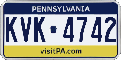 PA license plate KVK4742