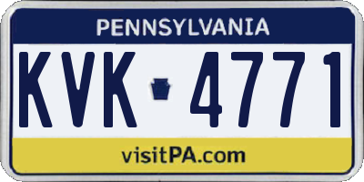 PA license plate KVK4771