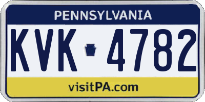 PA license plate KVK4782