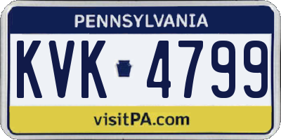 PA license plate KVK4799