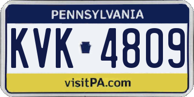 PA license plate KVK4809