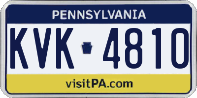 PA license plate KVK4810