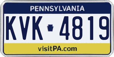 PA license plate KVK4819