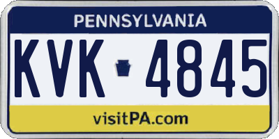 PA license plate KVK4845