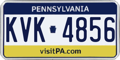 PA license plate KVK4856
