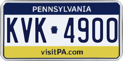 PA license plate KVK4900