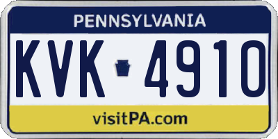 PA license plate KVK4910
