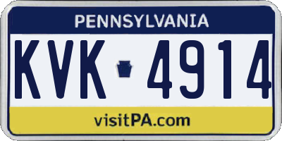PA license plate KVK4914